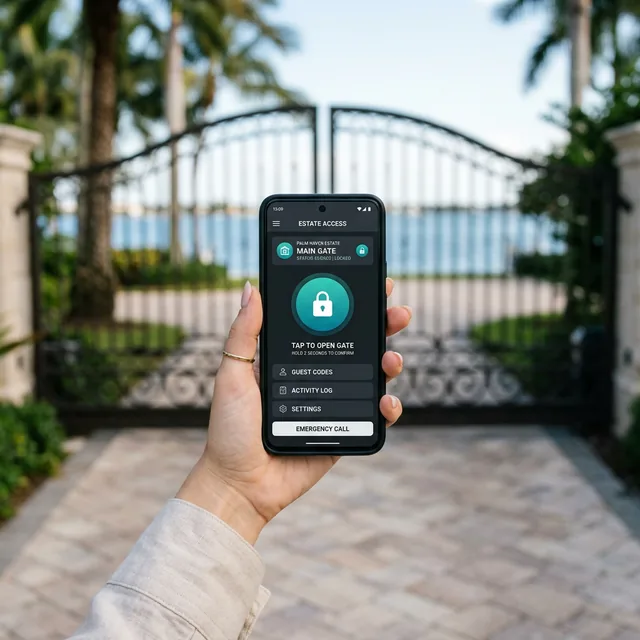 Mobile access app for gates and doors
